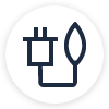 Electrical plug and lightbulb icon symbolizing energy, power, or electricity solutions.