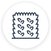 Checkmark icons scattered on a square with torn or jagged edges, representing a checklist or task completion concept.